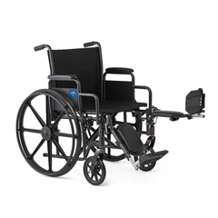 Medline K1 Basic Wheelchair with Swing-Back Desk-Length Arms and Elevating Leg Rests, 18