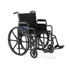 MEDK1206N22S - Medline - K1 Basic Wheelchair with Swing-Back Desk-Length Arms and Swing-Away Leg Rests, 20