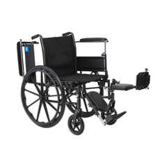 MEDK3166N44E - Medline - K3 Guardian 16 Wide Wheelchair with Height-Adjustable Full-Length Arms and Elevating Leg Rests