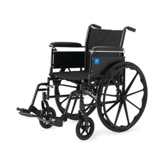 MEDK3166N44S - Medline - K3 Guardian 16 Wide Wheelchair with Height-Adjustable Full-Length Arms and Swing-Away Footrests