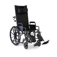 Medline Guardian Reclining Wheelchair with Desk-Length Arms, Nylon, 20