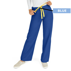 Medline AngelStat Unisex Reversible Drawstring Waist Scrub Pants with Angelica Color-Coding, Size XS Regular Inseam, Sapphire