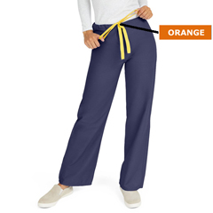 Medline AngelStat Unisex Reversible Drawstring Waist Scrub Pants with Angelica Color-Coding, Size S Regular Inseam, Navy