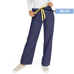 Medline AngelStat Unisex Reversible Drawstring Waist Scrub Pants with Angelica Color-Coding, Size XS Regular Inseam, Navy