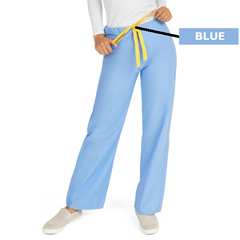 Medline AngelStat Unisex Reversible Drawstring Waist Scrub Pants with Angelica Color-Coding, Size XS Regular Inseam, Ceil Blue