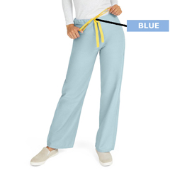 Medline AngelStat Unisex Reversible Drawstring Waist Scrub Pants with Angelica Color-Coding, Size XS Regular Inseam, Misty