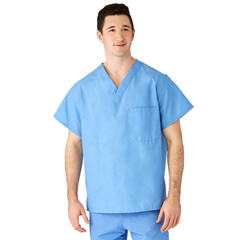 Medline AngelStat Unisex Reversible V-Neck Scrub Tops with 2 Pockets, 1/EA