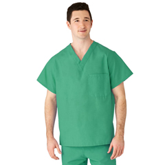 Medline AngelStat Unisex Reversible V-Neck Scrub Tops with 2 Pockets, 1/EA
