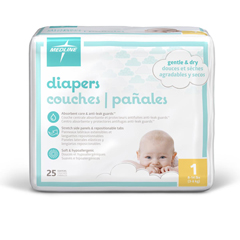 MEDMBD2001Z - Medline - Disposable Baby Diapers, Size 1, 8-14 10 lb., 25 EA/BG