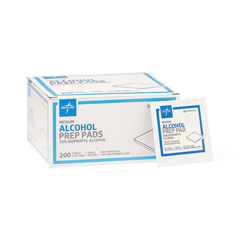 Medline 2-Ply Alcohol Prep Pads, Sterile, Size M, 1-1/8