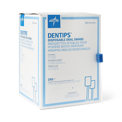 Medline DenTips Untreated Oral Swabs, Blue