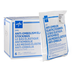 Medline EMS Thigh-High Anti-Embolism Stockings, White, Medium, 6 PR/BX