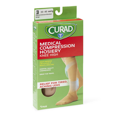 MEDMDS1704ETH - Curad - Knee-High Compression Hosiery, Beige, E