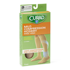 MEDMDS1712DTH - Curad - Knee-High Compression Hosiery with 8-15 mmHg, Tan, Size XL, Regular Length, 1/PR