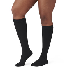 Curad Compression Socks, Knee High, 15-20 mmHg, Large/Size C, Black