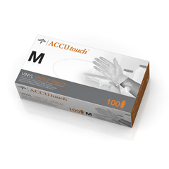 Medline Accutouch Synthetic Exam Gloves, Clear, Medium