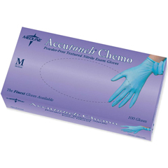 Medline Accutouch Chemo Nitrile Exam Gloves, Blue, Medium, 100 EA/BX