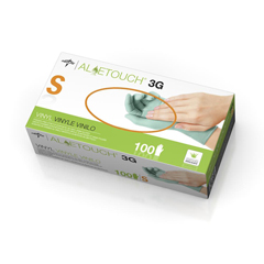 Medline Aloetouch 3G Powder-Free Latex-Free Synthetic Exam Gloves, Small