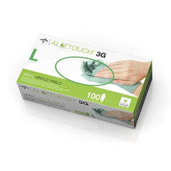 Medline Aloetouch 3G Powder-Free Latex-Free Synthetic Exam Gloves, Large