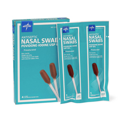 MEDMDS1982H - Medline - Antiseptic Povidone Iodine Nasal Swabs, Teal Box, 2 Packs, 48/Case