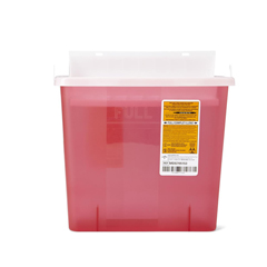 Medline Wall-Mount Sharps Container, Red - 5 Quarts