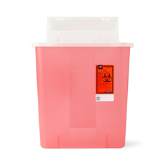 MEDMDS705204 - Medline - Sharps Container with Flap, Red, 3 gal.