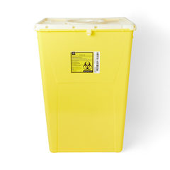 Medline PG-II Flat Sharps Container for Chemotherapy Waste with Port Lid, Yellow, 18 gal., 7 EA/CS