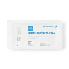 Medline Suture Removal Tray with Wire Metal Forceps and Littauer Scissors