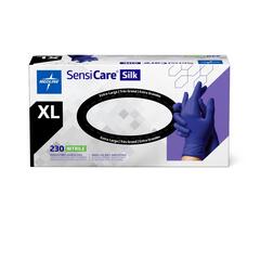 Medline SensiCare Silk Powder-Free Nitrile Exam Gloves, Dark Blue, X-Large, 230 EA/BX
