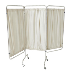 MEDMDS80450 - Medline - 3-Panel Flame-Retardant Vinyl Privacy Screen with Casters