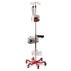 Medline Stainless Steel 6-Leg Heavy-Duty IV Pole with Quick Release Casters, 4 Hook, 73