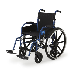 Medline Hybrid 2 Transport Wheelchair with Removable Desk-Length Arms and Swing-Away Footrests, 300 lb. Weight Capacity, 18