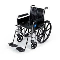 MEDMDS806400FLA - Medline - Excel Wheelchair, Removable Full-Length Arms, Swing-Away Footrests, 20