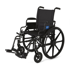 Medline K4 Lightweight Wheelchair with Swing-Back Desk-Length Arms and Swing-Away Footrests, 300 lb. Weight Capacity, 18