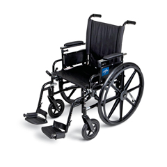 MEDMDS806500PLUS - Medline - K4 Lightweight Wheelchair with Height-Adjustable Swing-Back Desk-Length Arms and Swing-Away Footrests, 300 lb. Weight Capacity, 18 Width, 1/EA