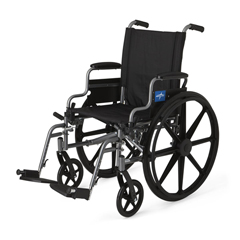 Medline K4 Extra-Wide Lightweight Wheelchair with Swing-Back Desk-Length Arms and Elevating Leg Rests, 350 lb. Weight Capacity, 20