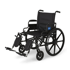 MEDMDS806575 - Medline - K4 Extra-Wide Lightweight Wheelchair with Removable Desk-Length Arms and Elevating Leg Rests, 350 lb. Weight Capacity, 22 Width
