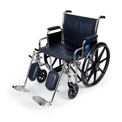 Medline Excel Wheelchair with Removable Desk-Length Arms and Elevating Footrests, 20