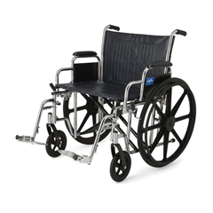 Medline Excel Wheelchair with Removable Desk-Length Arms and Swing-Away Footrests, 24