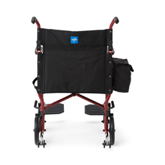 Medline Basic Steel Transport Chair with Permanent Desk-Length Arms and Swing-Away Footrests, 300 lb. Capacity, 19
