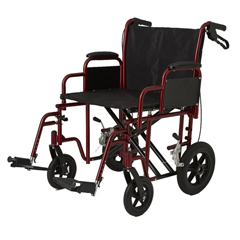 Medline Bariatric Transport Chair with Removable Desk-Length Arms and Swing-Away Footrests, 500 lb. Capacity, 22