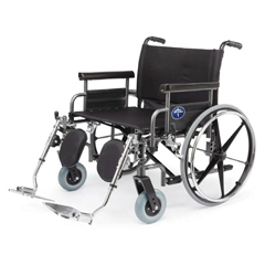 MEDMDS809950 - Medline - Shuttle Extra-Wide Bariatric Wheelchair with Removable Desk Length Arms and Elevating Legrests, 30, 1/EA