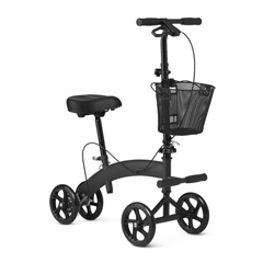 Medline Manual Seated Scooter with Footrest and Basket, Black, 1/EA