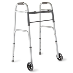 Medline Two-Button Folding Walkers with 5