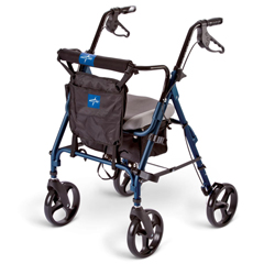 Medline Deluxe Comfort Rollators, Blue, 8