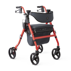 MEDMDS86845RD - Medline - Empower Rollator with Microban-Treated Touch Points and Seat, Red, 1/EA