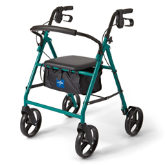 Medline Basic Steel Rollators, Green, 8