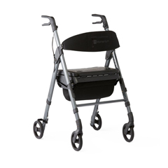 MEDMDS86870G - Medline - Momentum Rollator with Height-Adjustable Seat and Handles, Grey, 1/EA
