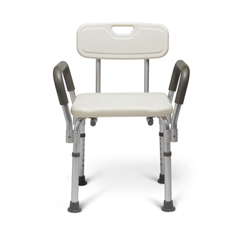 Medline Knockdown Bath Bench with Arms, White, 1 EA