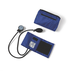 Medline Handheld Aneroid Sphygmomanometer with Nylon Case, Royal Blue, 1/EA